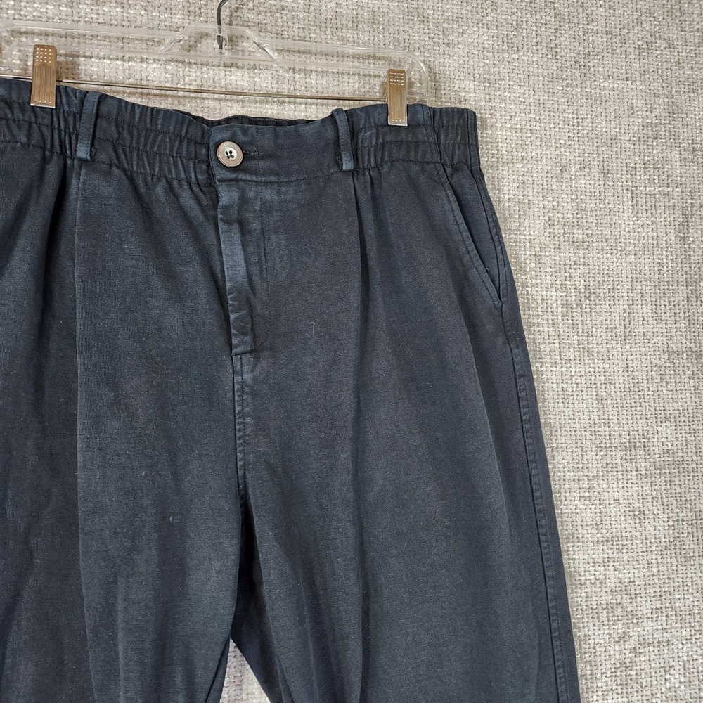 Young LA 620 Cafe Trousers Mens 36L Heavy Black Sweat Pants Tapered 33x27 *Flaw - Picture 3 of 13